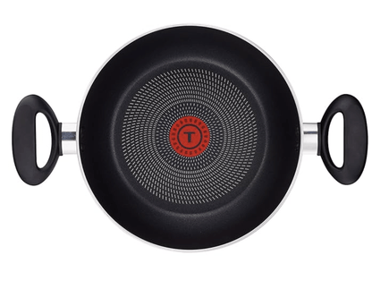 Tefal Ceremony Non-Stick Aluminium Kadhai with Lid, 24cm (Black)