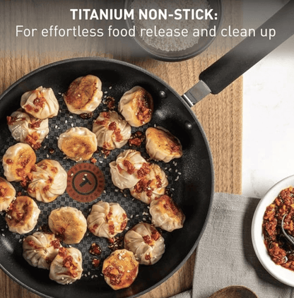 T-fal Ultimate Hard Anodized 2-Piece Scratch Resistant Titanium Nonstick Thermo-Spot PFOA Free 10/12-Inch Cookware Set, Gray, E765S274