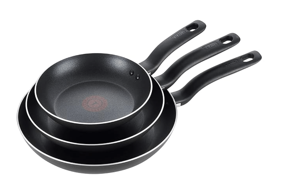T-Fal B363S3 Specialty Dishwasher Safe PFOA Free Aluminium Nonstick Fry Pan / Saute Pan Cookware Set (Aluminium, 8-Inch 9.5-Inch and 11-Inch) - 3-Pieces
