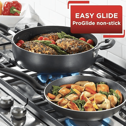 T-Fal B363S3 Specialty Dishwasher Safe PFOA Free Aluminium Nonstick Fry Pan / Saute Pan Cookware Set (Aluminium, 8-Inch 9.5-Inch and 11-Inch) - 3-Pieces