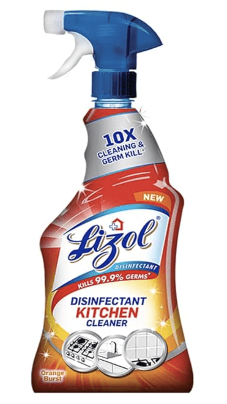 Lizol 450ml, Kitchen Cleaner Spray | Suitable for all Kitchen Surfaces, Gas Stove, Countertop, Tiles, Chimney and Sink | Kills 99.9% germs
