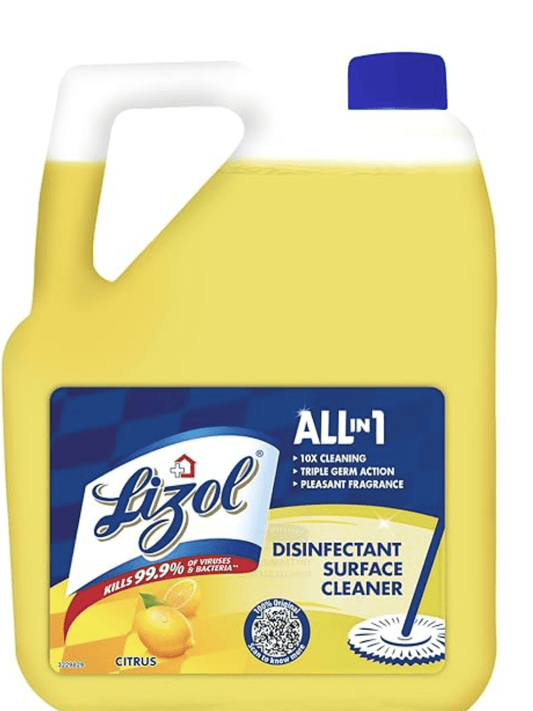 Lizol 5 Litre - Citrus, Disinfectant Surface & Floor Cleaner Liquid | Suitable for All Floor Cleaner Mops | Kills 99.9% Germs| India's #1 Floor Cleaner