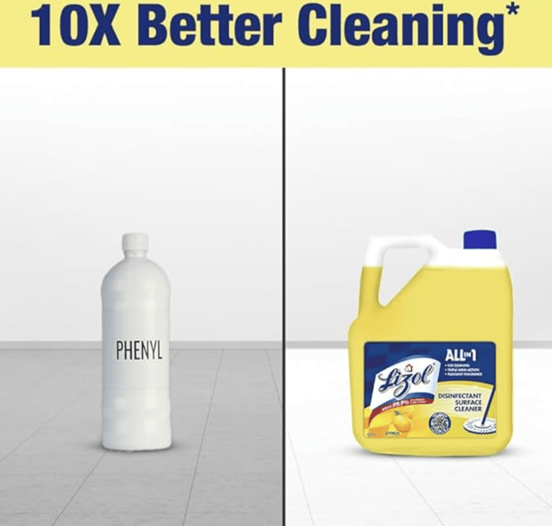 Lizol 5 Litre - Citrus, Disinfectant Surface & Floor Cleaner Liquid | Suitable for All Floor Cleaner Mops | Kills 99.9% Germs| India's #1 Floor Cleaner-2