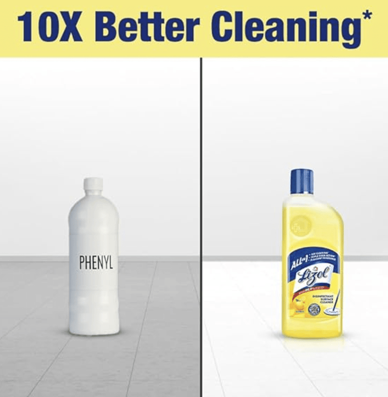 Lizol Disinfectant Surface & Floor Cleaner Liquid, Citrus - 1 Litre | Suitable For All Floor Cleaner Mops | Kills 99.9% Germs| India's #1 Floor Cleaner-2