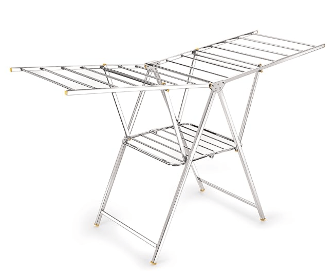 Priya Heavy Duty Rust-Free Stainless Steel Foldable Storage Cloth Drying Stand/Clothes Dryer Stands/Laundry Racks with for Indoor/Outdoor/Balcony (Butterfly Model) (L-68 inch * W-22 inch * H-36 inch)