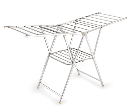 Priya Heavy Duty Rust-Free Stainless Steel Foldable Storage Cloth Drying Stand/Clothes Dryer Stands/Laundry Racks with for Indoor/Outdoor/Balcony (Butterfly Model) (L-68 inch * W-22 inch * H-36 inch)