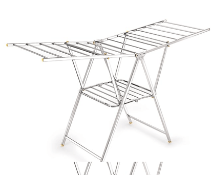 Priya Heavy Duty Rust-Free Stainless Steel Foldable Storage Cloth Drying Stand/Clothes Dryer Stands/Laundry Racks with for Indoor/Outdoor/Balcony (Butterfly Model) (L-72 inch * W-24 inch * H-36 inch)