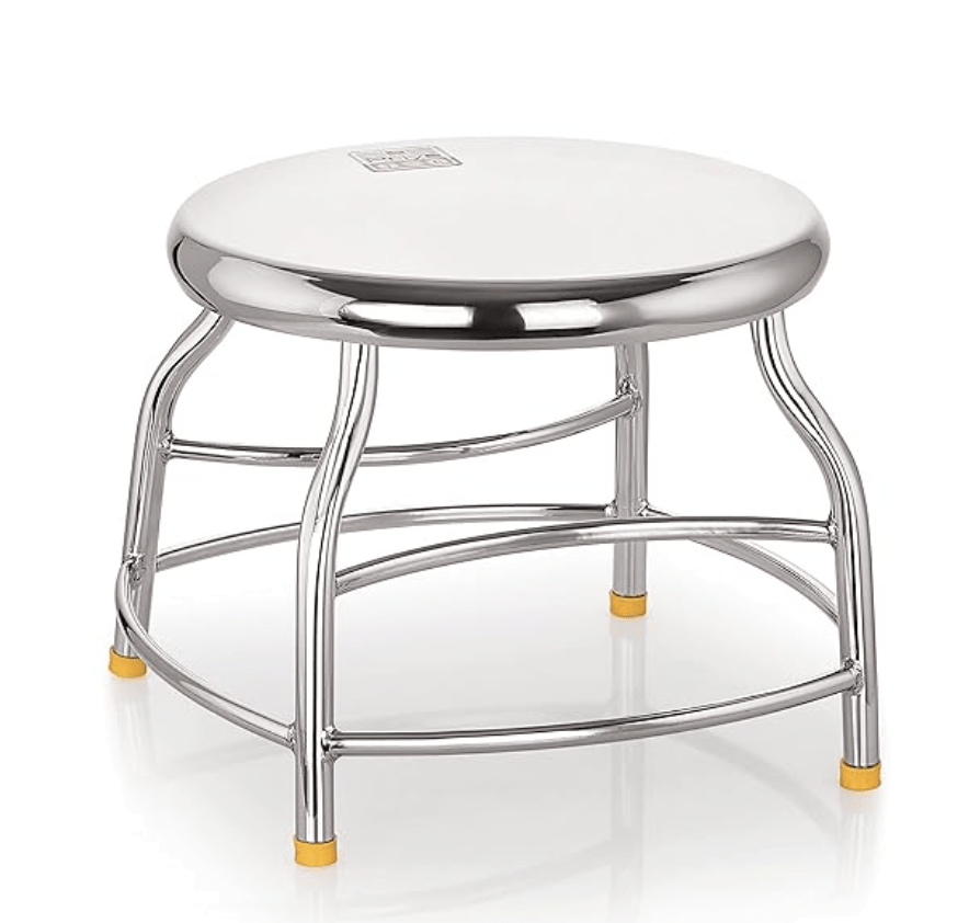 Priya Heavy Durable Stool for Home, Kitchen, Bathroom & Garden(Stool, Diameter-11 inch* H-9inch, Stainless Steel)