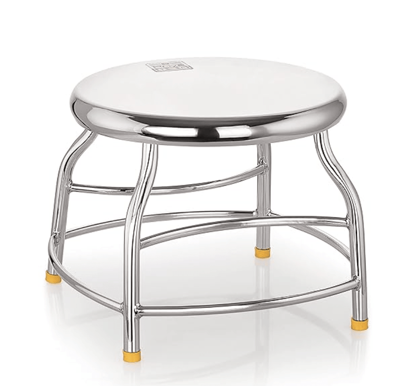Priya Heavy Durable Stool for Home, Kitchen, Bathroom & Garden(Stool, Diameter-11 inch* H-9inch, Stainless Steel)-1