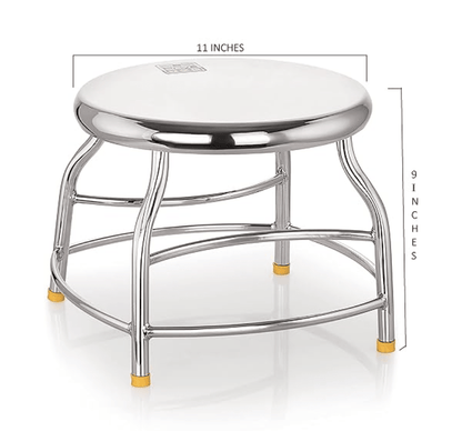 Priya Heavy Durable Stool for Home, Kitchen, Bathroom & Garden(Stool, Diameter-11 inch* H-9inch, Stainless Steel)