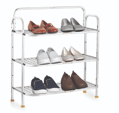 Priya Heavy Stainless Steel Premium 3-Tiers Shoe Rack/Multipurpose Storage Rack (Need to Be Assemble - Size-Length-24 inch x Width-10 inch x Overall Height-26 inch)-1