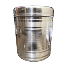 Stainless Steel Heavy Duty Quality Round Dabba Canister Container 5ltr Food/Dough/Liquid Capacity NO Joints Storage Box-1