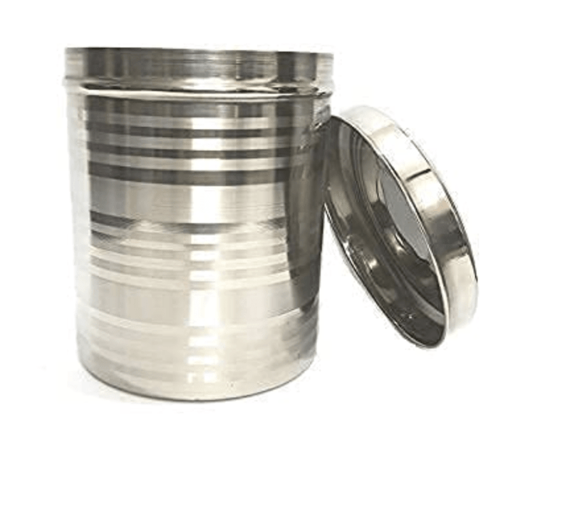 Stainless Steel Heavy Duty Round Dabba Canister Container for Food | Dough | Liquid (4ltr)-1