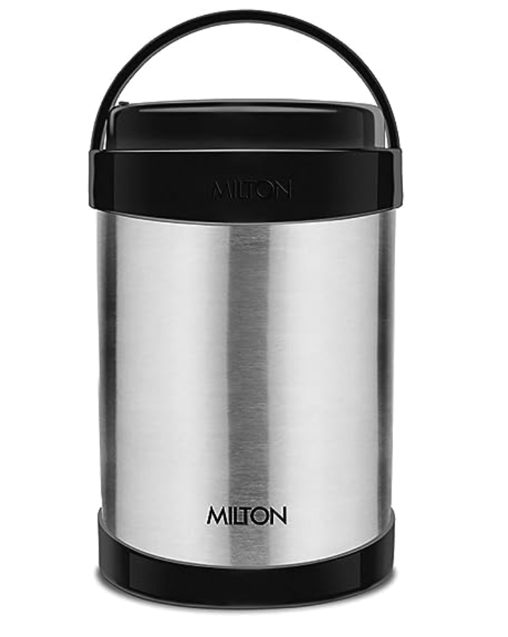 MILTON Royal 4 Insulated Tiffin Box, 4 Stainless Steel Containers, 600 ml Each, Silver | Leak Proof | Food Grade | Easy to Carry | PU Insulated