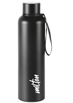 Milton Aura 1000 Thermosteel Bottle, 1.05 Litre, Black | 24 Hours Hot and Cold | Easy to Carry | Rust & Leak Proof | Tea | Coffee | Office| Gym | Home | Kitchen | Hiking | Trekking | Travel Bottle-1