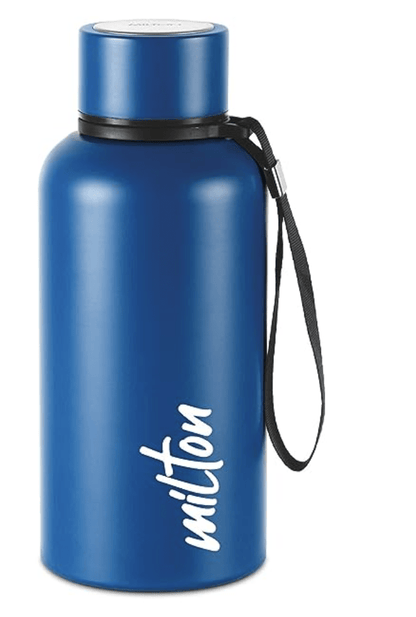 Milton Aura 500 Thermosteel Bottle, 520 ml, Dark Blue | 24 Hours Hot and Cold | Easy to Carry | Rust & Leak Proof | Tea | Coffee | Office| Gym | Home | Kitchen | Hiking | Trekking | Travel Bottle