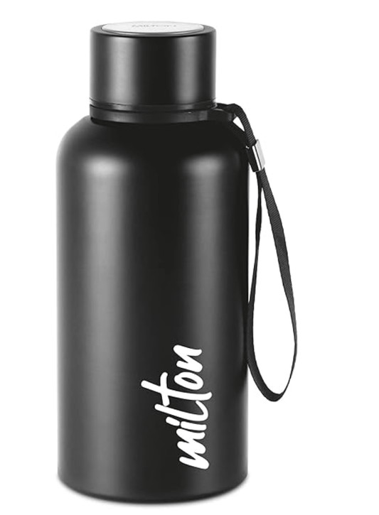 Milton Aura 500 Thermosteel Bottle, 520 ml, Black | 24 Hours Hot and Cold | Easy to Carry | Rust Proof | Leak Proof | Tea | Coffee | Office| Gym | Home | Kitchen | Hiking | Trekking | Travel Bottle