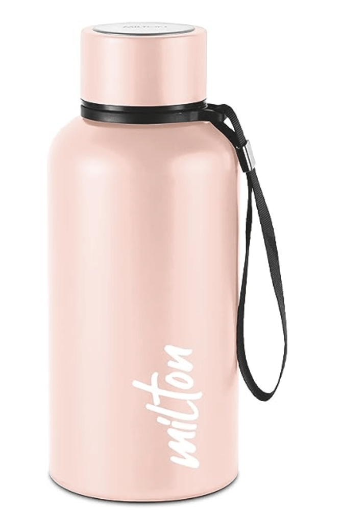 Milton Aura 500 Thermosteel Bottle, 520 ml, Beige | 24 Hours Hot and Cold | Easy to Carry | Rust Proof | Leak Proof | Tea | Coffee | Office| Gym | Home | Kitchen | Hiking | Trekking | Travel Bottle