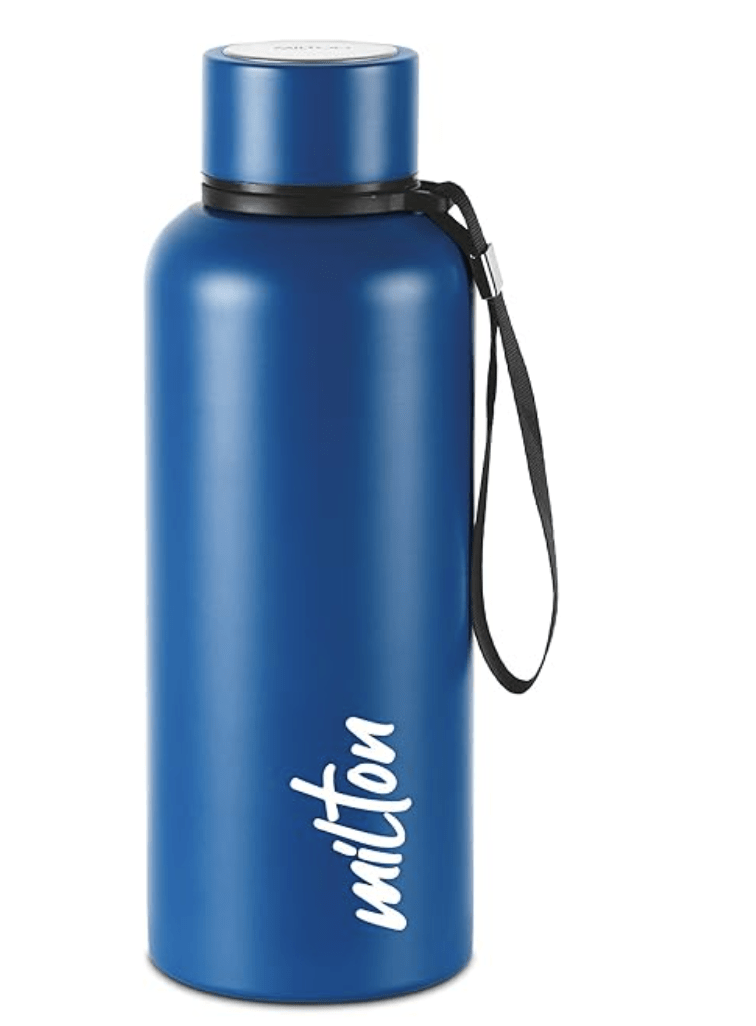 Milton Aura 750 Thermosteel Bottle, 750 ml, Dark Blue | 24 Hours Hot and Cold | Easy to Carry | Rust & Leak Proof | Tea | Coffee | Office| Gym | Home | Kitchen | Hiking | Trekking | Travel Bottle