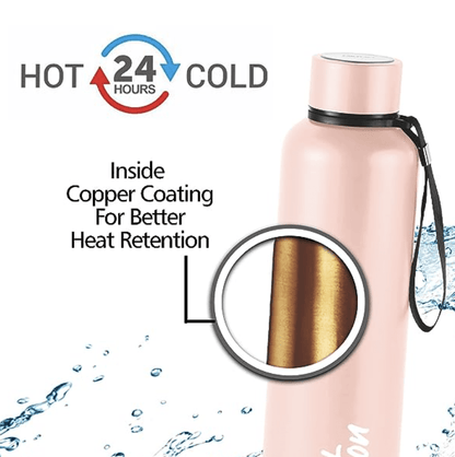 Milton Aura 750 Thermosteel Bottle, 750 ml, Beige | 24 Hours Hot and Cold | Easy to Carry | Rust Proof | Leak Proof | Tea | Coffee | Office| Gym | Home | Kitchen | Hiking | Trekking | Travel Bottle