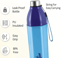 Milton Kool Hexone 900 Insulated Water Bottle, 720 ml, Blue | Leak Proof | Easy Grip | BPA Free | Easy to Carry | Odourless-3