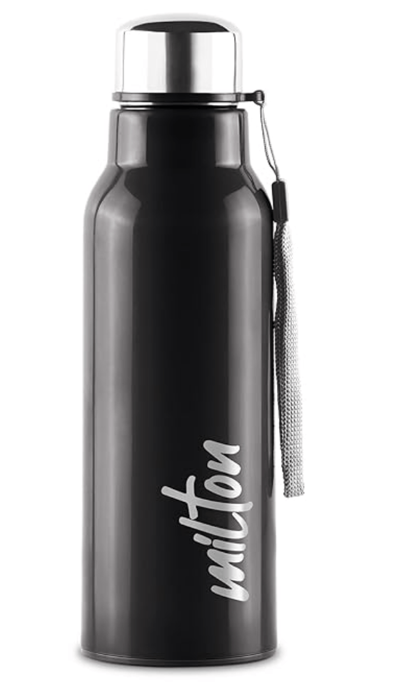 Milton Steel Fit 600 Inner Stainless Steel Water Bottle, 1 Piece, 520 ml | Easy Grip | Leak Proof | Hot or Cold | School | Office | Gym | Hiking | Treking | Travel Bottle