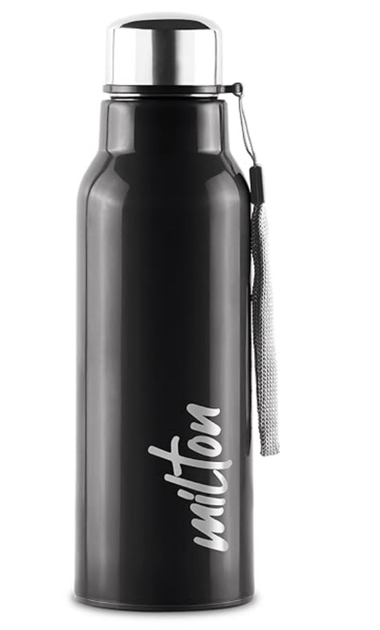 Milton Steel Fit 600 Inner Stainless Steel Water Bottle, 1 Piece, 520 ml | Easy Grip | Leak Proof | Hot or Cold | School | Office | Gym | Hiking | Treking | Travel Bottle