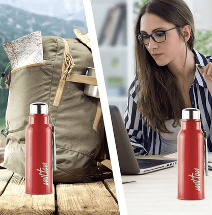Milton Steel Fit 600 Inner Stainless Steel Water Bottle, 1 Piece, 520 ml | Easy Grip | Leak Proof | Hot or Cold | School | Office | Gym | Hiking | Treking | Travel Bottle