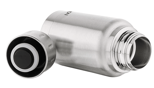 मिल्टन एल्फिन 160 थर्मोस्टील गर्म और ठंडे पानी की बोतल, 160 मिली, सिल्वर 