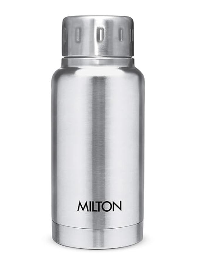 Milton Elfin 160 Thermosteel Hot and Cold Water Bottle, 160 ml, Silver