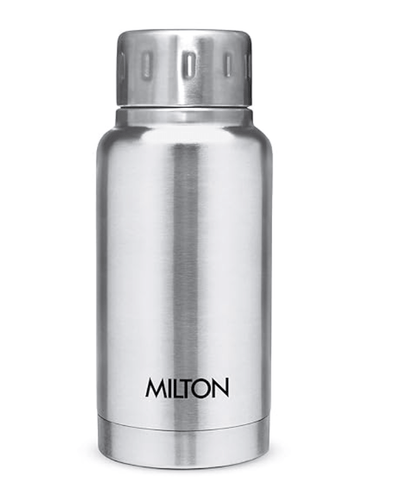 Milton Elfin 160 Thermosteel Hot and Cold Water Bottle, 160 ml, Silver