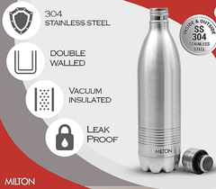 Milton Duo DLX 1000 Thermosteel 24 Hours Hot and Cold Water Bottle, 1 Piece, 1 Litre | Leak Proof | Office Bottle | Gym | Home | Kitchen | Hiking | Trekking | Travel Bottle-7