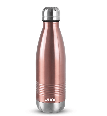 Milton Duo DLX 750 Thermosteel 24 Hours Hot and Cold Water Bottle, 1 Piece, 700 ml, Rose Gold | Leak Proof | Office Bottle | Gym | Home | Kitchen | Hiking | Trekking | Travel Bottle