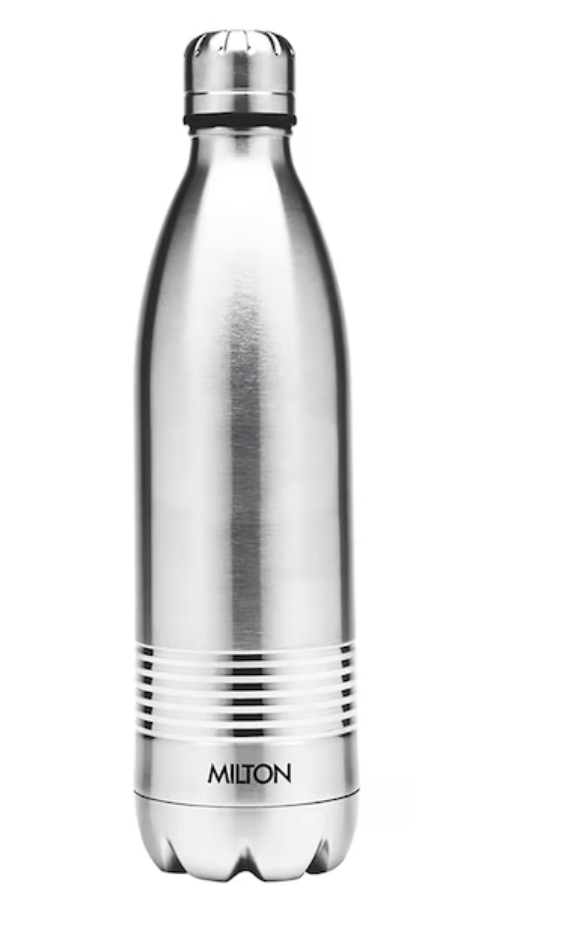 Milton Duo DLX 500 Thermosteel 24 Hours Hot and Cold Water Bottle, 1 Piece, 500 ml, Silver | Leak Proof | Office Bottle | Gym | Home | Kitchen | Hiking | Trekking | Travel Bottle