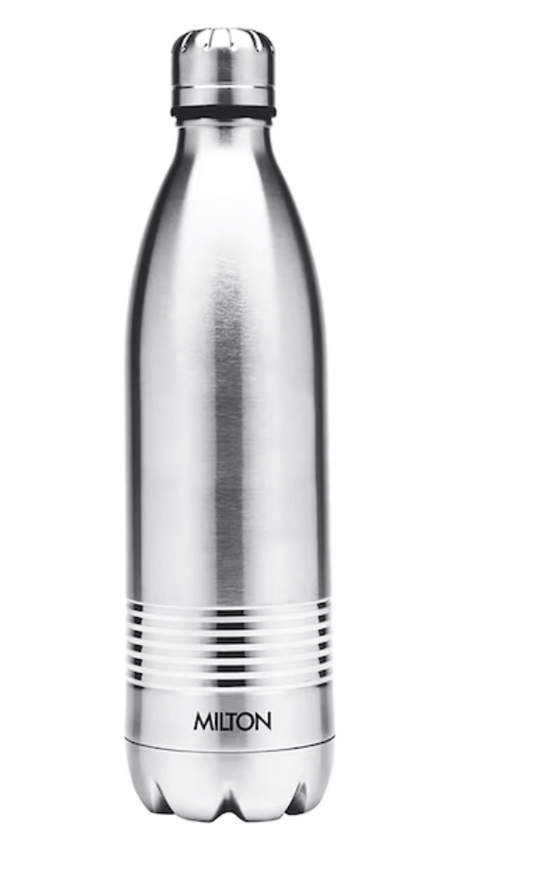 Milton Duo DLX 500 Thermosteel 24 Hours Hot and Cold Water Bottle, 1 Piece, 500 ml, Silver | Leak Proof | Office Bottle | Gym | Home | Kitchen | Hiking | Trekking | Travel Bottle