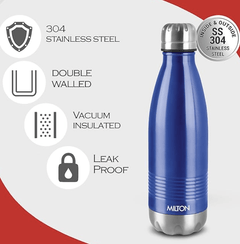 Milton Duo DLX 500 Thermosteel 24 Hours Hot and Cold Water Bottle, 1 Piece, 500 ml, Silver | Leak Proof | Office Bottle | Gym | Home | Kitchen | Hiking | Trekking | Travel Bottle-6