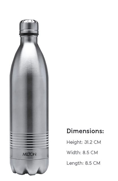 Milton Duo DLX 750 Thermosteel 24 Hours Hot and Cold Water Bottle, 1 Piece, 700 ml, Silver | Leak Proof | Office Bottle | Gym | Home | Kitchen | Hiking | Trekking | Travel Bottle