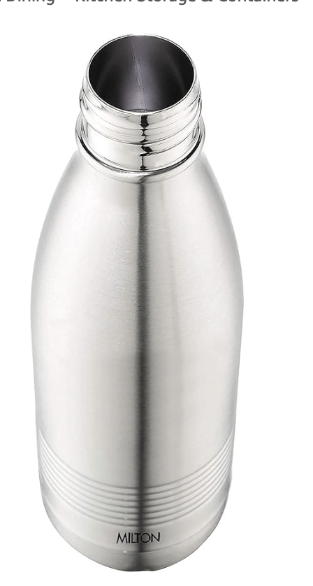 Milton Duo DLX 750 Thermosteel 24 Hours Hot and Cold Water Bottle, 1 Piece, 700 ml, Silver | Leak Proof | Office Bottle | Gym | Home | Kitchen | Hiking | Trekking | Travel Bottle