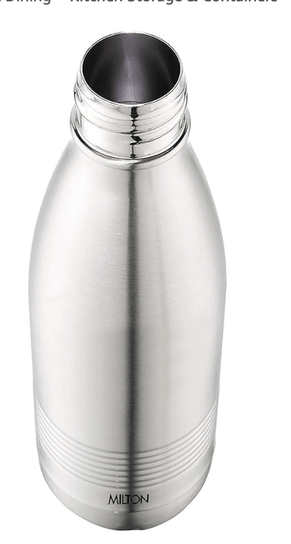 Milton Duo DLX 750 Thermosteel 24 Hours Hot and Cold Water Bottle, 1 Piece, 700 ml, Silver | Leak Proof | Office Bottle | Gym | Home | Kitchen | Hiking | Trekking | Travel Bottle