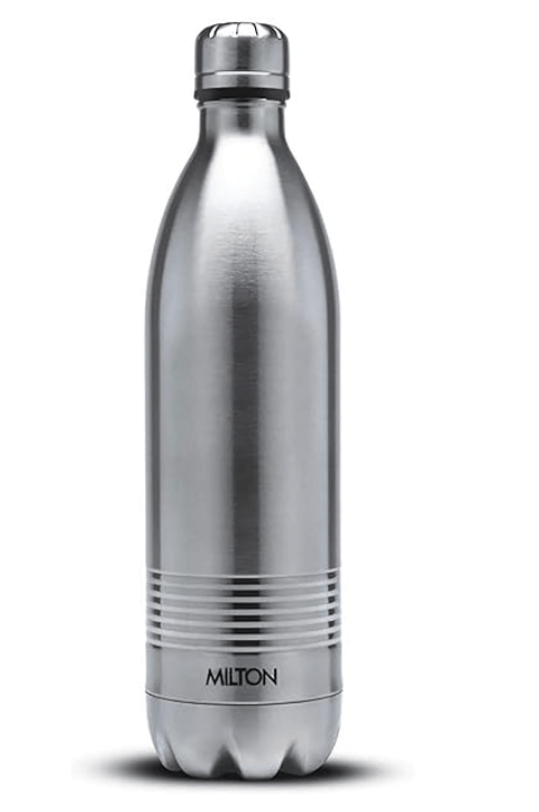Milton Duo DLX 750 Thermosteel 24 Hours Hot and Cold Water Bottle, 1 Piece, 700 ml, Silver | Leak Proof | Office Bottle | Gym | Home | Kitchen | Hiking | Trekking | Travel Bottle