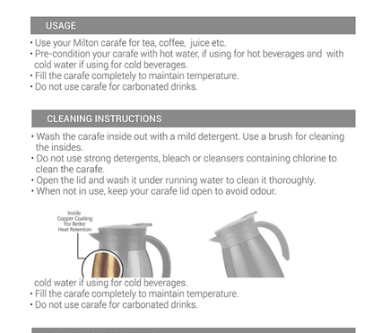 Milton Bistro 800 Thermosteel Carafe, 780 ml, Black