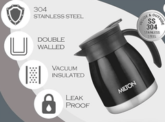 Milton Bistro 600 Thermosteel Carafe, 495 ml, Black-2