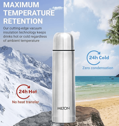 Milton Thermosteel Flip Lid Flask, 500 milliliters, Silver
