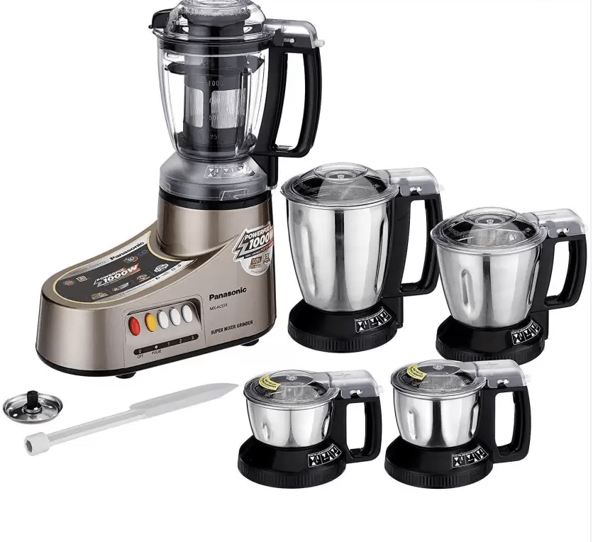 Panasonic AC MX-AC555 1000-Watt Mixer Grinder MX-AC-555 1000 Juicer Mixer Grinder (5 Jars, Multicolor)