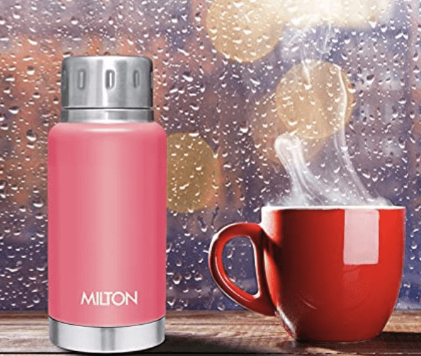 Milton Elfin Thermosteel Hot and Cold Water Bottle, 160 ml, Pink