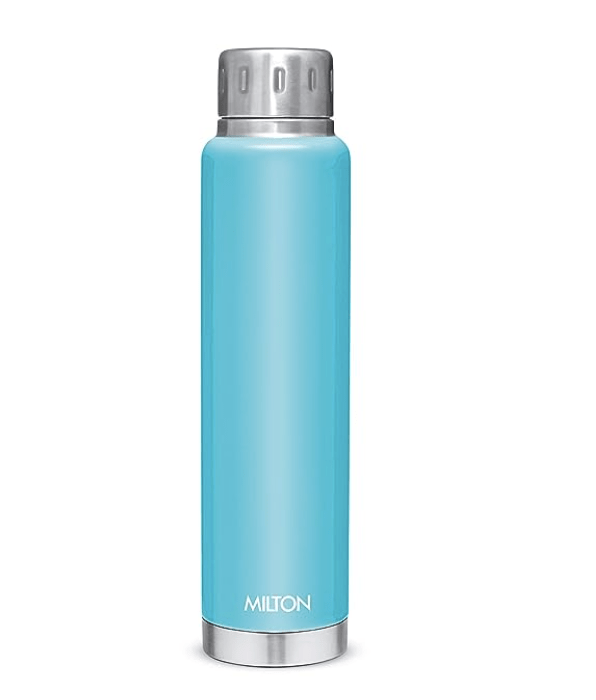 Milton Elfin 750 Thermosteel 24 Hours Hot and Cold Water Bottle, 750 ml, Light Blue | Leak Proof | Easy to Carry | Office Bottle | Hiking | Trekking | Travel Bottle | Gym | Home | Kitchen Bottle