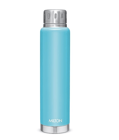 Milton Elfin 750 Thermosteel 24 Hours Hot and Cold Water Bottle, 750 ml, Light Blue | Leak Proof | Easy to Carry | Office Bottle | Hiking | Trekking | Travel Bottle | Gym | Home | Kitchen Bottle