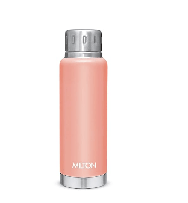 Milton Elfin 300 Thermosteel 24 Hours Hot and Cold Water Bottle, 300 ml, Peach | Leak Proof | Easy to Carry | Office Bottle | Hiking | Trekking | Travel Bottle | Gym | Home | Kitchen Bottle