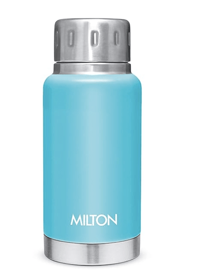 Milton Elfin 160 Thermosteel Hot and Cold Water Bottle, 160 ml, Light Blue | Leak Proof | Easy to Carry | Office Bottle | Hiking | Trekking | Travel Bottle | Gym | Home | Kitchen Bottle