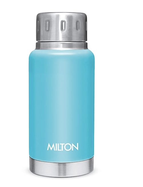 Milton Elfin 160 Thermosteel Hot and Cold Water Bottle, 160 ml, Light Blue | Leak Proof | Easy to Carry | Office Bottle | Hiking | Trekking | Travel Bottle | Gym | Home | Kitchen Bottle